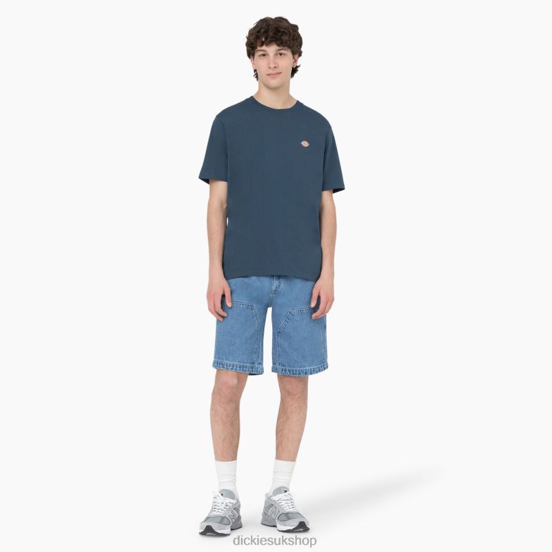 Mapleton Short Sleeve T-Shirt Men Dickies Navy Blue (NV) 88T84821 Apparel
