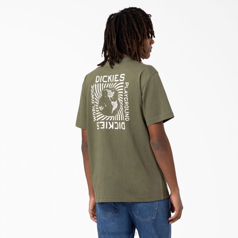 Marbury Short Sleeve T-Shirt Men Dickies Military Green (ML) 88T84802 Apparel
