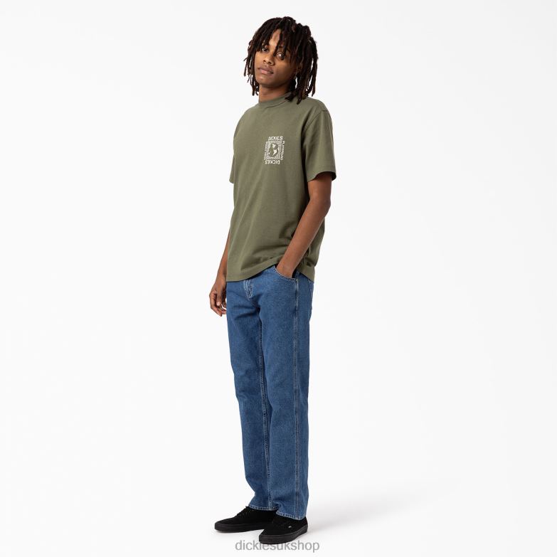 Marbury Short Sleeve T-Shirt Men Dickies Military Green (ML) 88T84802 Apparel
