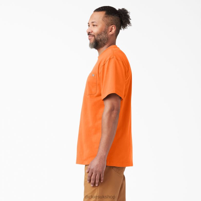 Neon Short Sleeve Heavyweight T-Shirt Men Dickies Bright Orange (BOD) 88T84570 Apparel