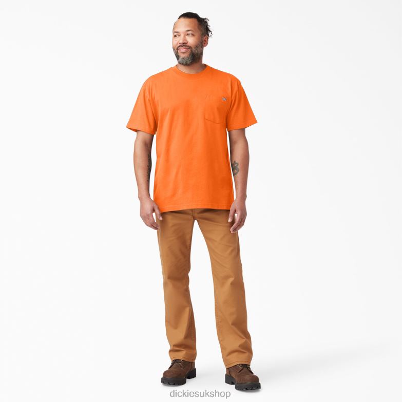 Neon Short Sleeve Heavyweight T-Shirt Men Dickies Bright Orange (BOD) 88T84570 Apparel