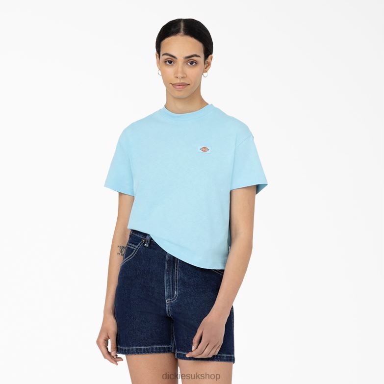 Oakport Cropped T-Shirt Women Dickies Sky Blue (SU9) 88T842044 Apparel