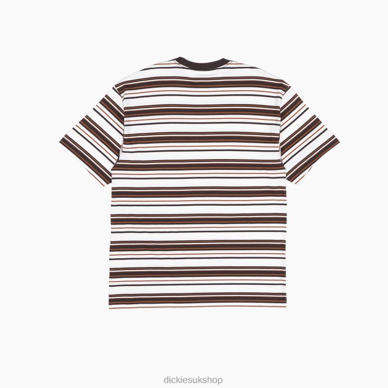 Relaxed Fit Striped Pocket T-Shirt Men Dickies Chocolate Brown Stripe (CSR) 88T84744 Apparel