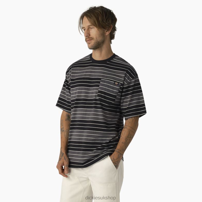 Relaxed Fit Striped Pocket T-Shirt Men Dickies Tonal Black/White Stripe (TSH) 88T84747 Apparel