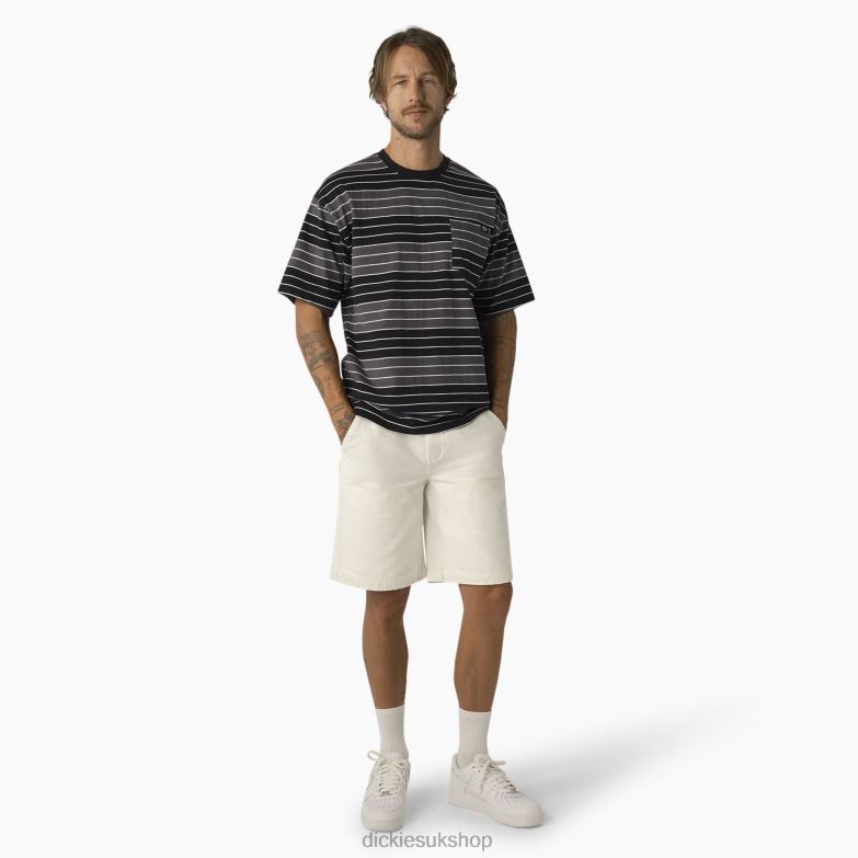 Relaxed Fit Striped Pocket T-Shirt Men Dickies Tonal Black/White Stripe (TSH) 88T84747 Apparel