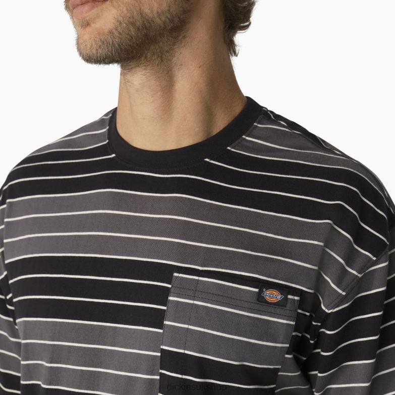 Relaxed Fit Striped Pocket T-Shirt Men Dickies Tonal Black/White Stripe (TSH) 88T84747 Apparel