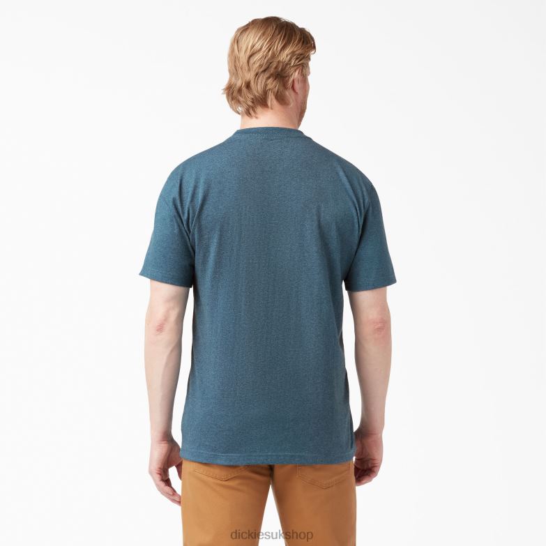 Short Sleeve Heavyweight Heathered T-Shirt Men Dickies Baltic Blue (BUD) 88T84525 Apparel