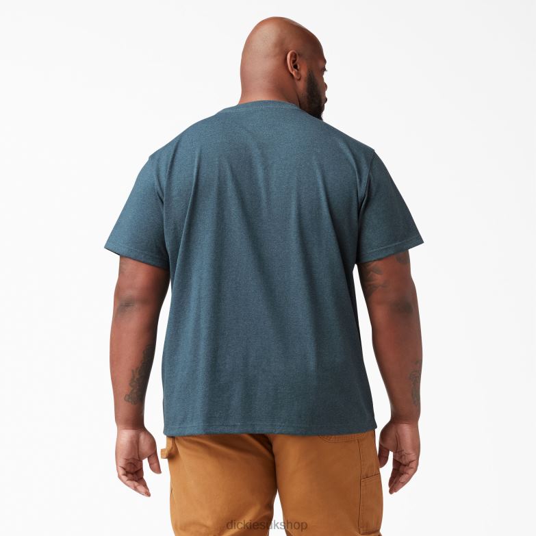 Short Sleeve Heavyweight Heathered T-Shirt Men Dickies Baltic Blue (BUD) 88T84525 Apparel