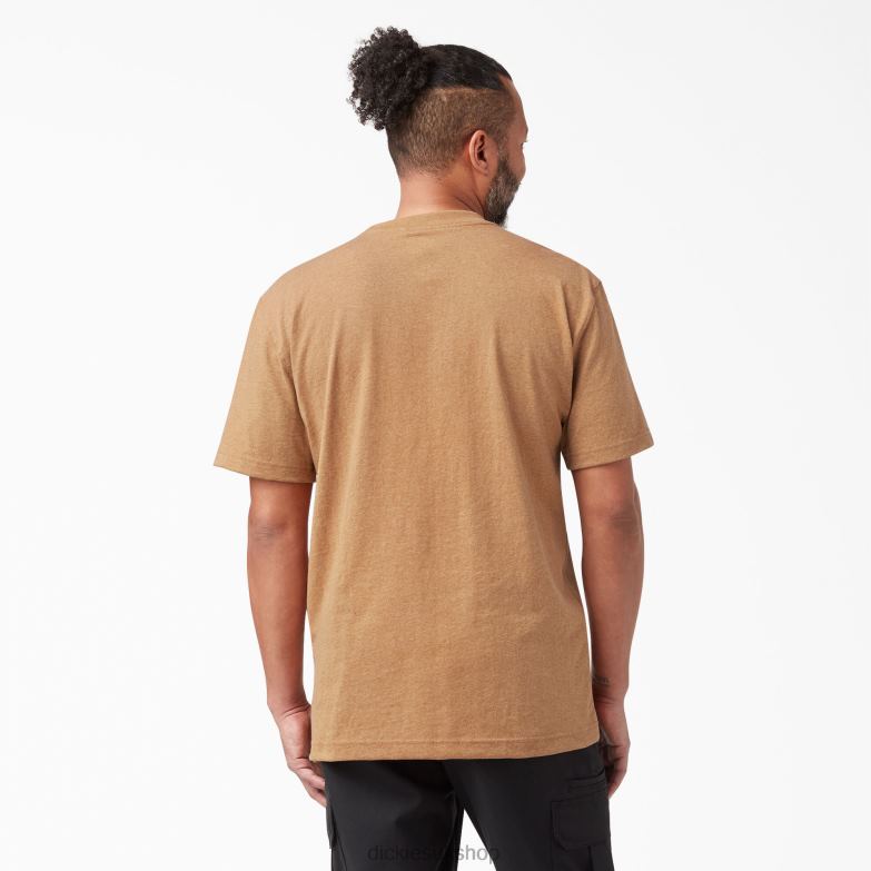 Short Sleeve Heavyweight Heathered T-Shirt Men Dickies Brown Duck Heather (BDH) 88T84524 Apparel