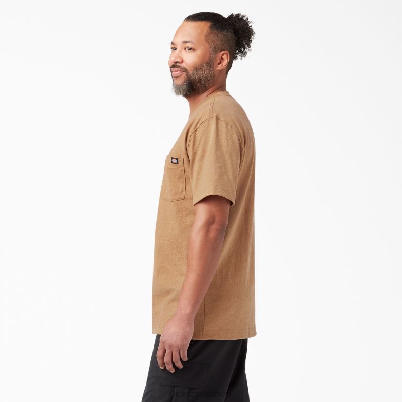 Short Sleeve Heavyweight Heathered T-Shirt Men Dickies Brown Duck Heather (BDH) 88T84524 Apparel