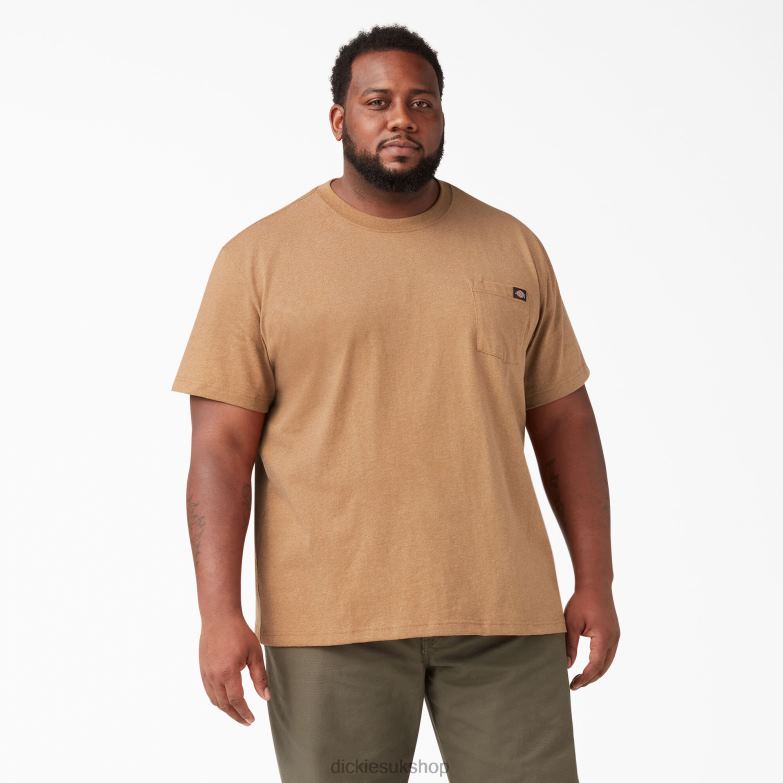 Short Sleeve Heavyweight Heathered T-Shirt Men Dickies Brown Duck Heather (BDH) 88T84524 Apparel