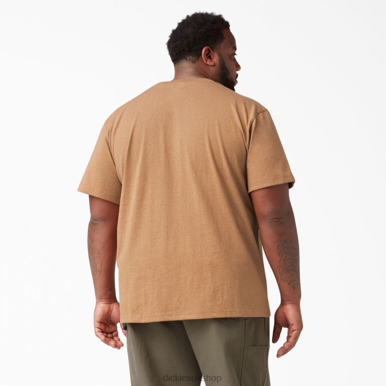 Short Sleeve Heavyweight Heathered T-Shirt Men Dickies Brown Duck Heather (BDH) 88T84524 Apparel