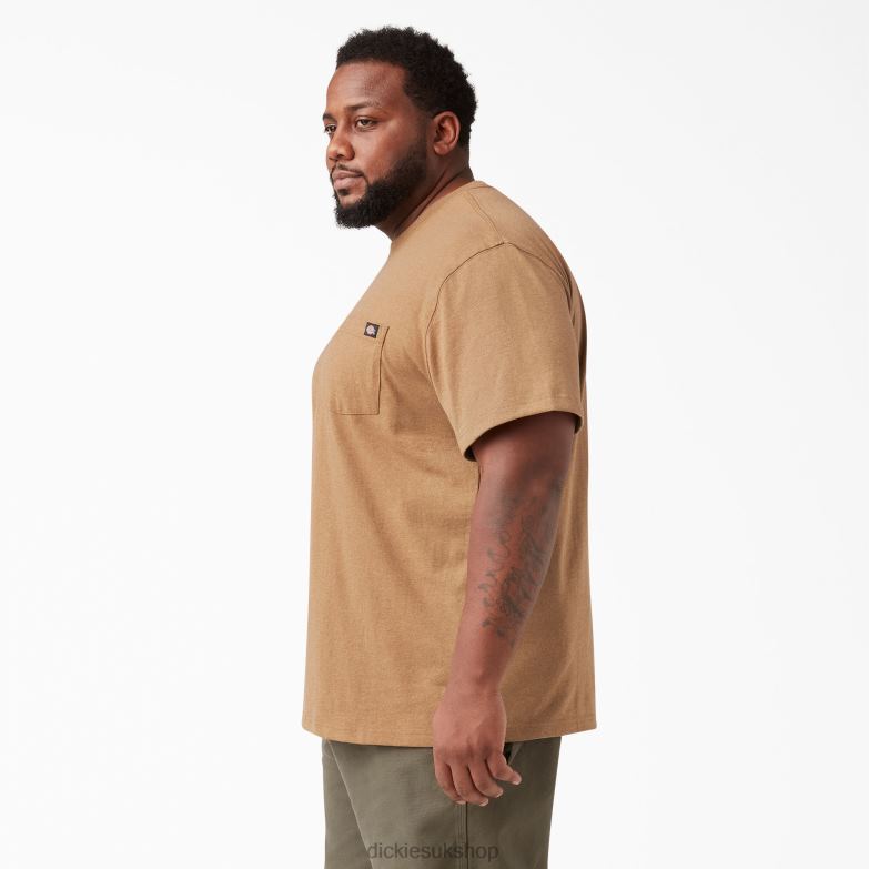 Short Sleeve Heavyweight Heathered T-Shirt Men Dickies Brown Duck Heather (BDH) 88T84524 Apparel