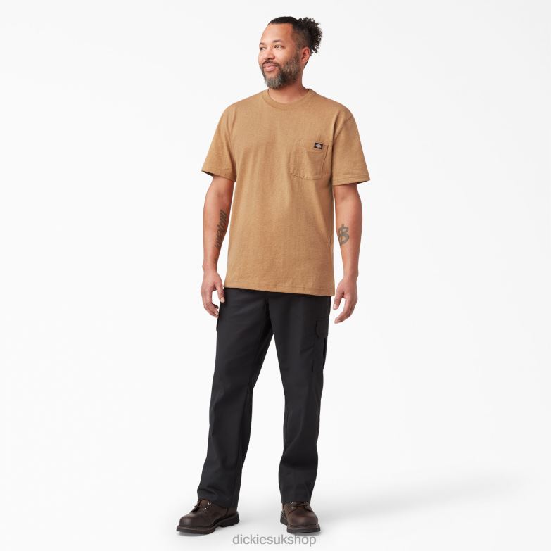 Short Sleeve Heavyweight Heathered T-Shirt Men Dickies Brown Duck Heather (BDH) 88T84524 Apparel