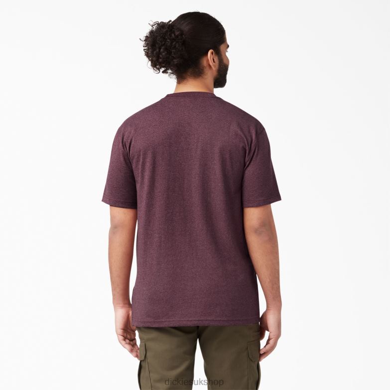 Short Sleeve Heavyweight Heathered T-Shirt Men Dickies Burgundy (BYD) 88T84526 Apparel