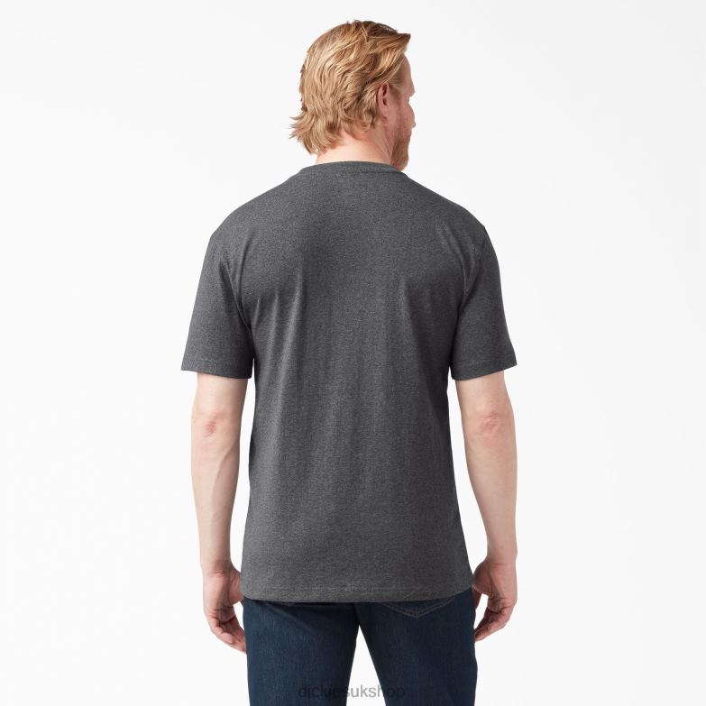 Short Sleeve Heavyweight Heathered T-Shirt Men Dickies Charcoal Gray Heather (CGH) 88T84527 Apparel