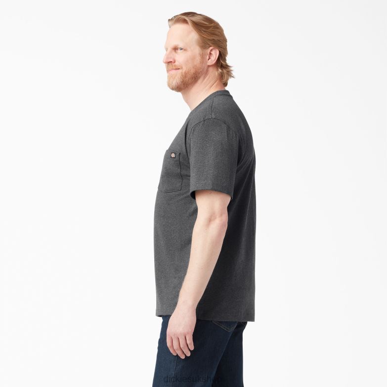 Short Sleeve Heavyweight Heathered T-Shirt Men Dickies Charcoal Gray Heather (CGH) 88T84527 Apparel