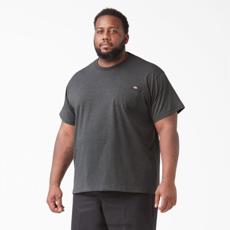Short Sleeve Heavyweight Heathered T-Shirt Men Dickies Charcoal Gray Heather (CGH) 88T84527 Apparel