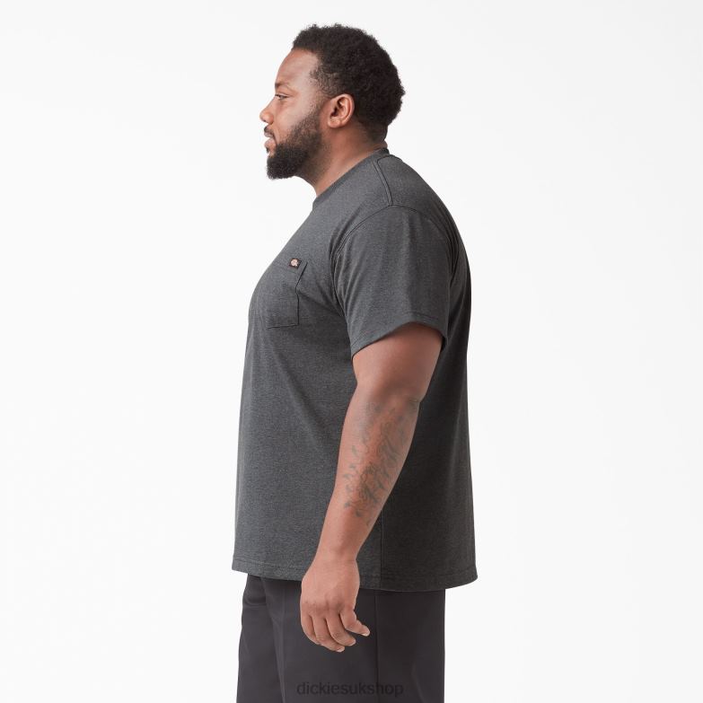 Short Sleeve Heavyweight Heathered T-Shirt Men Dickies Charcoal Gray Heather (CGH) 88T84527 Apparel