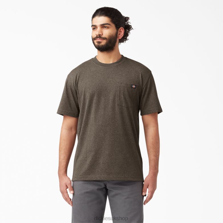 Short Sleeve Heavyweight Heathered T-Shirt Men Dickies Chocolate Heather (CTH) 88T84528 Apparel