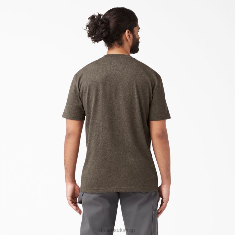 Short Sleeve Heavyweight Heathered T-Shirt Men Dickies Chocolate Heather (CTH) 88T84528 Apparel