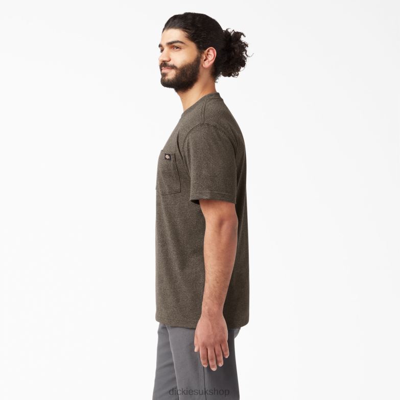 Short Sleeve Heavyweight Heathered T-Shirt Men Dickies Chocolate Heather (CTH) 88T84528 Apparel