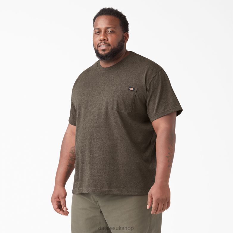 Short Sleeve Heavyweight Heathered T-Shirt Men Dickies Chocolate Heather (CTH) 88T84528 Apparel
