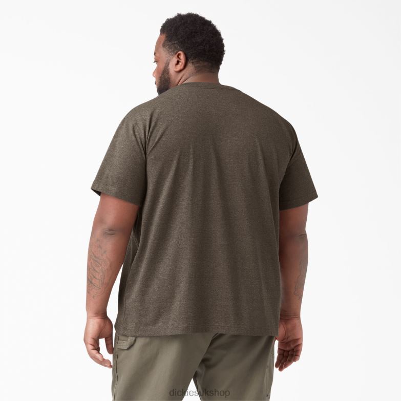 Short Sleeve Heavyweight Heathered T-Shirt Men Dickies Chocolate Heather (CTH) 88T84528 Apparel