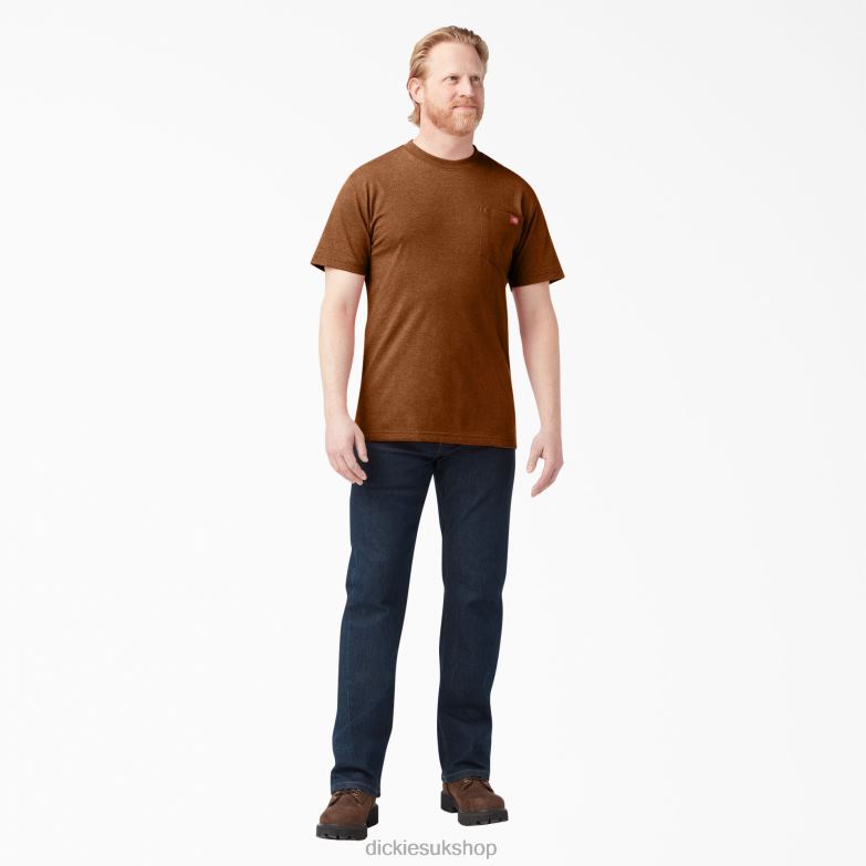 Short Sleeve Heavyweight Heathered T-Shirt Men Dickies Copper Heather (EH2) 88T84529 Apparel