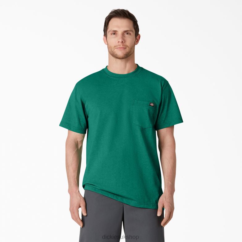Short Sleeve Heavyweight Heathered T-Shirt Men Dickies Green Single Dye Heather (GSH) 88T84532 Apparel