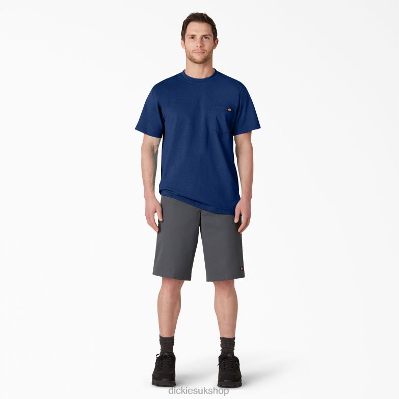 Short Sleeve Heavyweight Heathered T-Shirt Men Dickies Limoges Single Dye Heather (OIH) 88T84534 Apparel