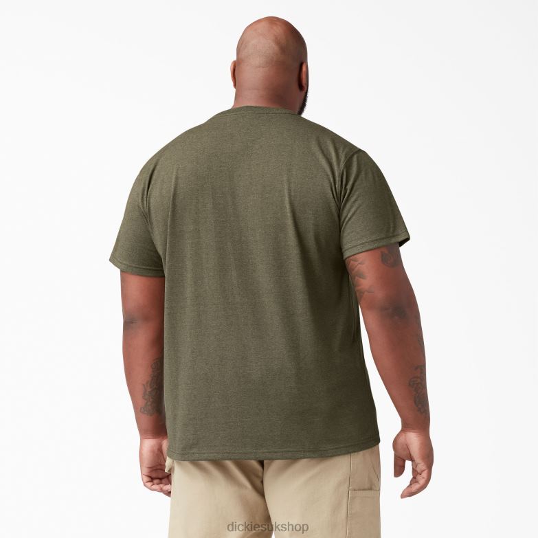 Short Sleeve Heavyweight Heathered T-Shirt Men Dickies Military Green Heather (MLD) 88T84533 Apparel