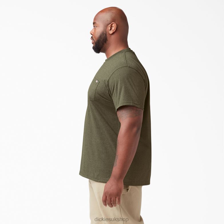 Short Sleeve Heavyweight Heathered T-Shirt Men Dickies Military Green Heather (MLD) 88T84533 Apparel