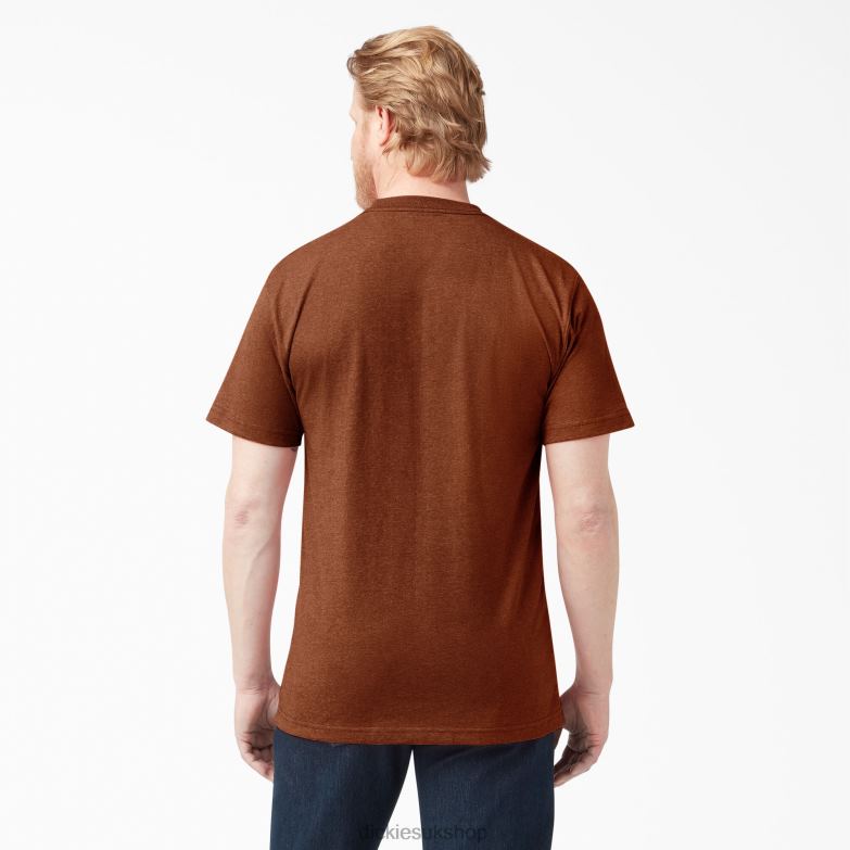 Short Sleeve Heavyweight Heathered T-Shirt Men Dickies Rustic Red Heather (RRH) 88T84535 Apparel