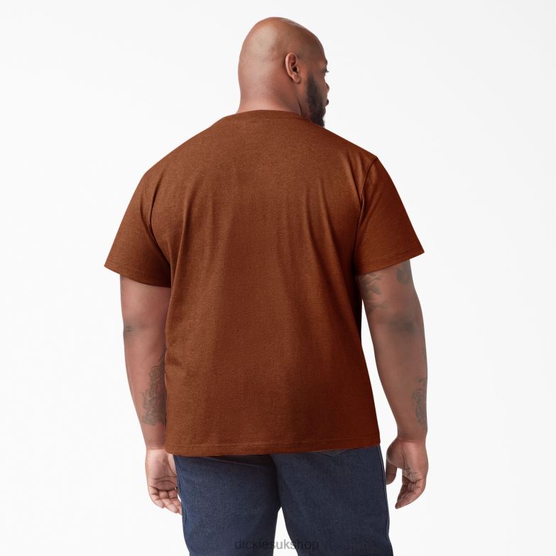 Short Sleeve Heavyweight Heathered T-Shirt Men Dickies Rustic Red Heather (RRH) 88T84535 Apparel