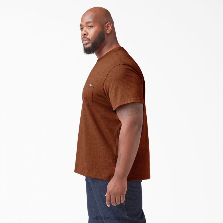 Short Sleeve Heavyweight Heathered T-Shirt Men Dickies Rustic Red Heather (RRH) 88T84535 Apparel