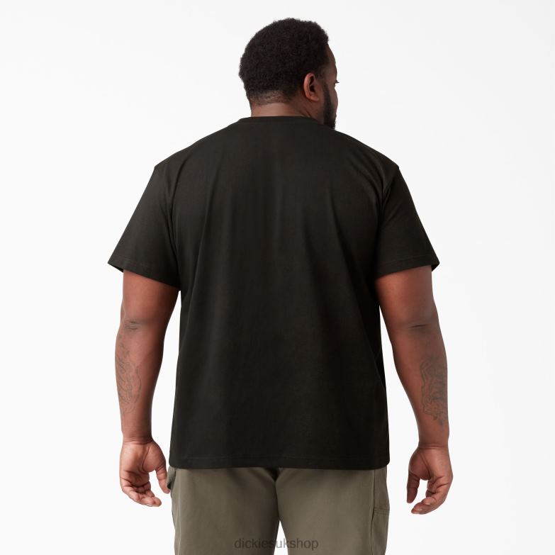 Short Sleeve Heavyweight Henley T-Shirt Men Dickies Black (BK) 88T84635 Apparel