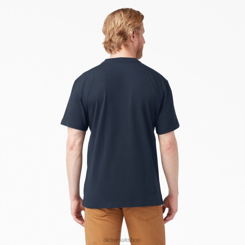 Short Sleeve Heavyweight Henley T-Shirt Men Dickies Dark Navy (DN) 88T84637 Apparel