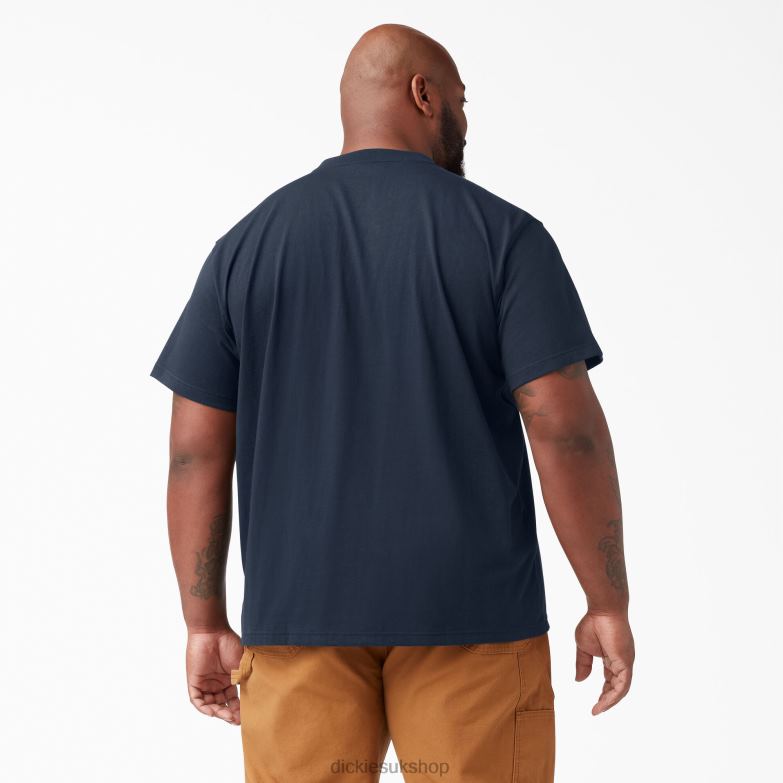 Short Sleeve Heavyweight Henley T-Shirt Men Dickies Dark Navy (DN) 88T84637 Apparel