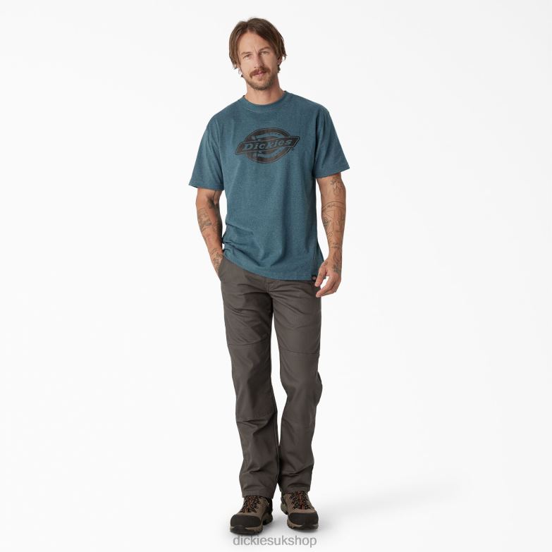 Short Sleeve Heavyweight Logo T-Shirt Men Dickies Baltic Blue (BUD) 88T84737 Apparel