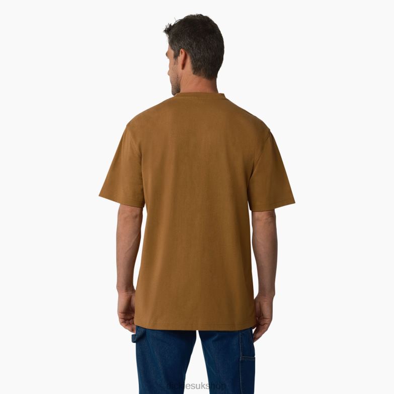 Short Sleeve Heavyweight Logo T-Shirt Men Dickies Brown Duck (BD) 88T84736 Apparel