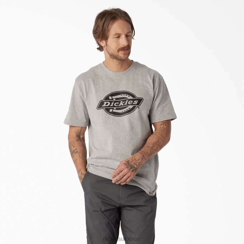Short Sleeve Heavyweight Logo T-Shirt Men Dickies Heather Gray (HG) 88T84738 Apparel