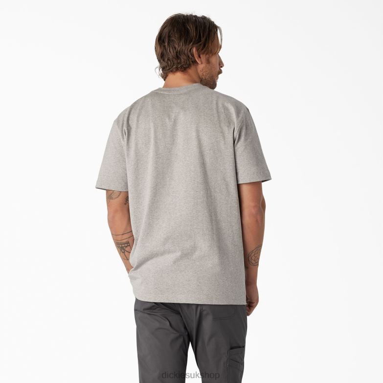 Short Sleeve Heavyweight Logo T-Shirt Men Dickies Heather Gray (HG) 88T84738 Apparel
