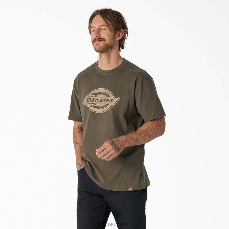 Short Sleeve Heavyweight Logo T-Shirt Men Dickies Moss Green (MS) 88T84740 Apparel