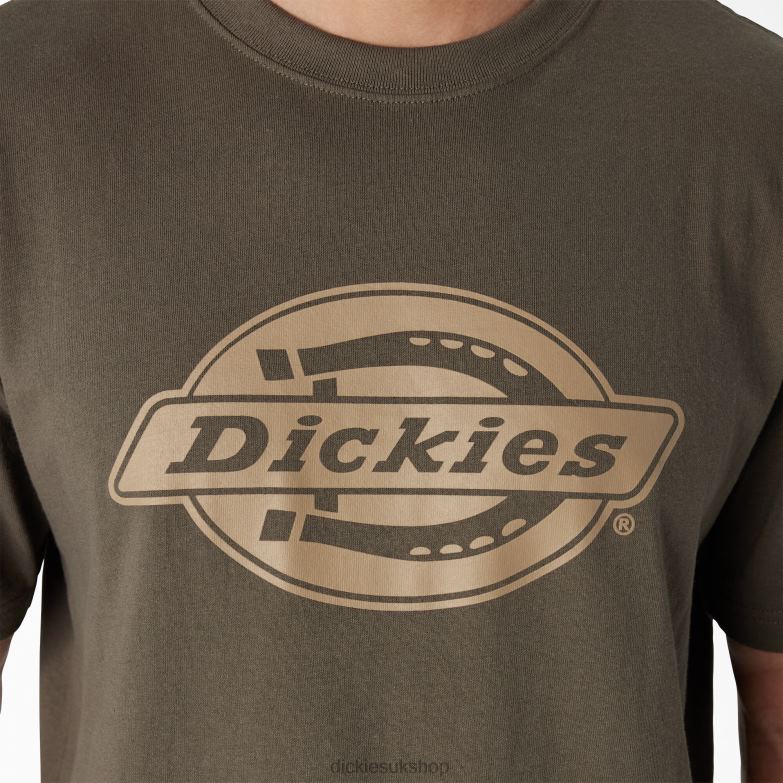 Short Sleeve Heavyweight Logo T-Shirt Men Dickies Moss Green (MS) 88T84740 Apparel