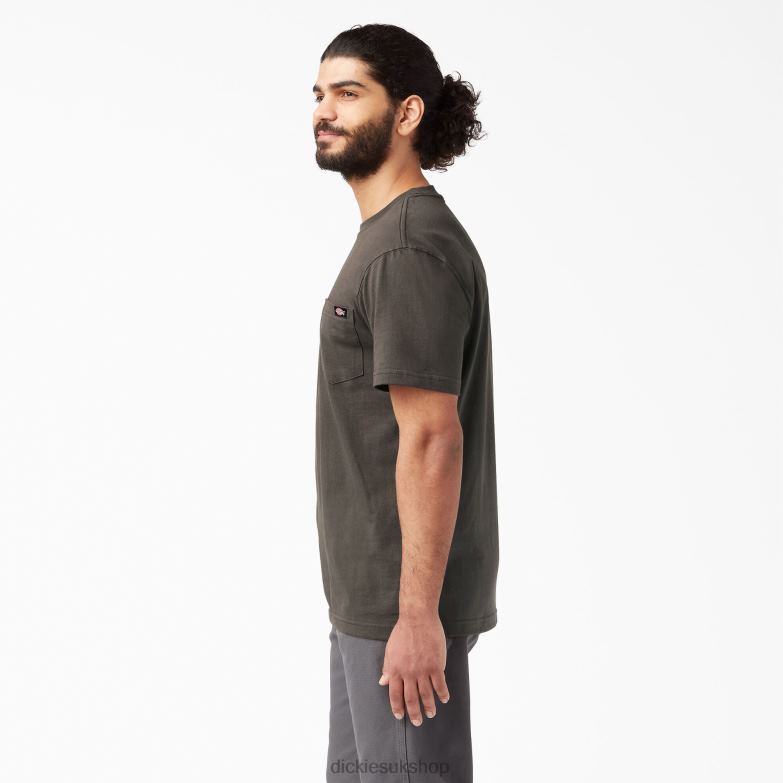 Short Sleeve Heavyweight T-Shirt Men Dickies Black Olive (BV) 88T84508 Apparel