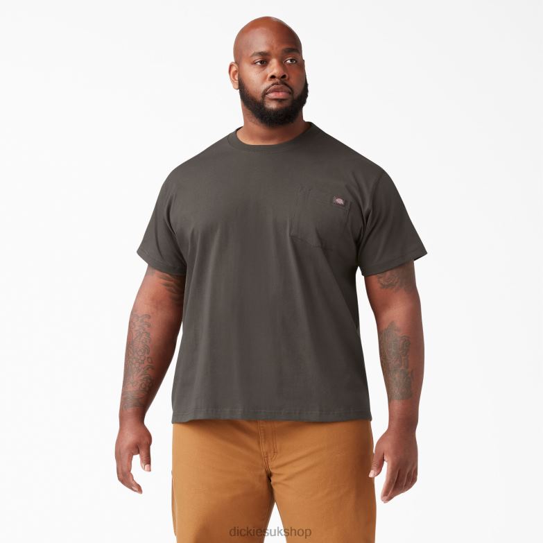 Short Sleeve Heavyweight T-Shirt Men Dickies Black Olive (BV) 88T84508 Apparel