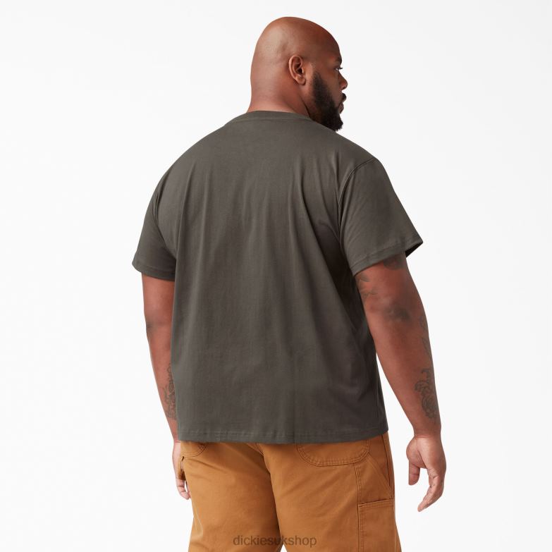 Short Sleeve Heavyweight T-Shirt Men Dickies Black Olive (BV) 88T84508 Apparel