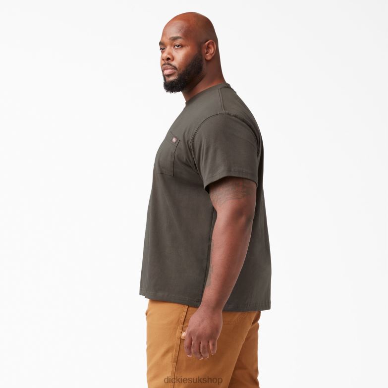 Short Sleeve Heavyweight T-Shirt Men Dickies Black Olive (BV) 88T84508 Apparel