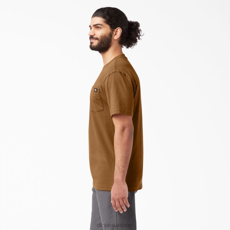 Short Sleeve Heavyweight T-Shirt Men Dickies Brown Duck (BD) 88T84505 Apparel
